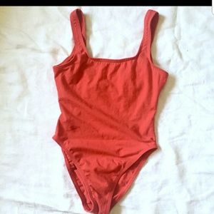 Vintage speedo red high cut one piece swimsuit
